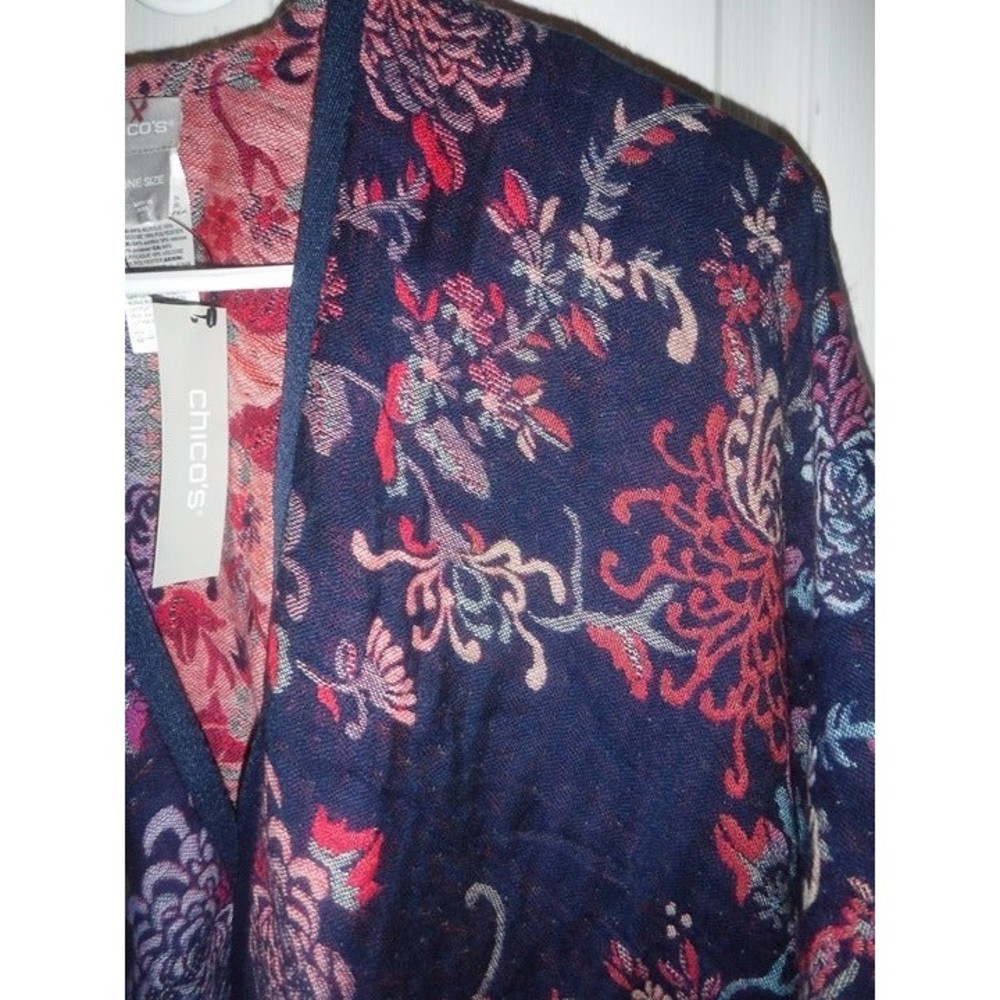 Chicos Reversible Ruana Sweater OSFA - Picture 5 of 12